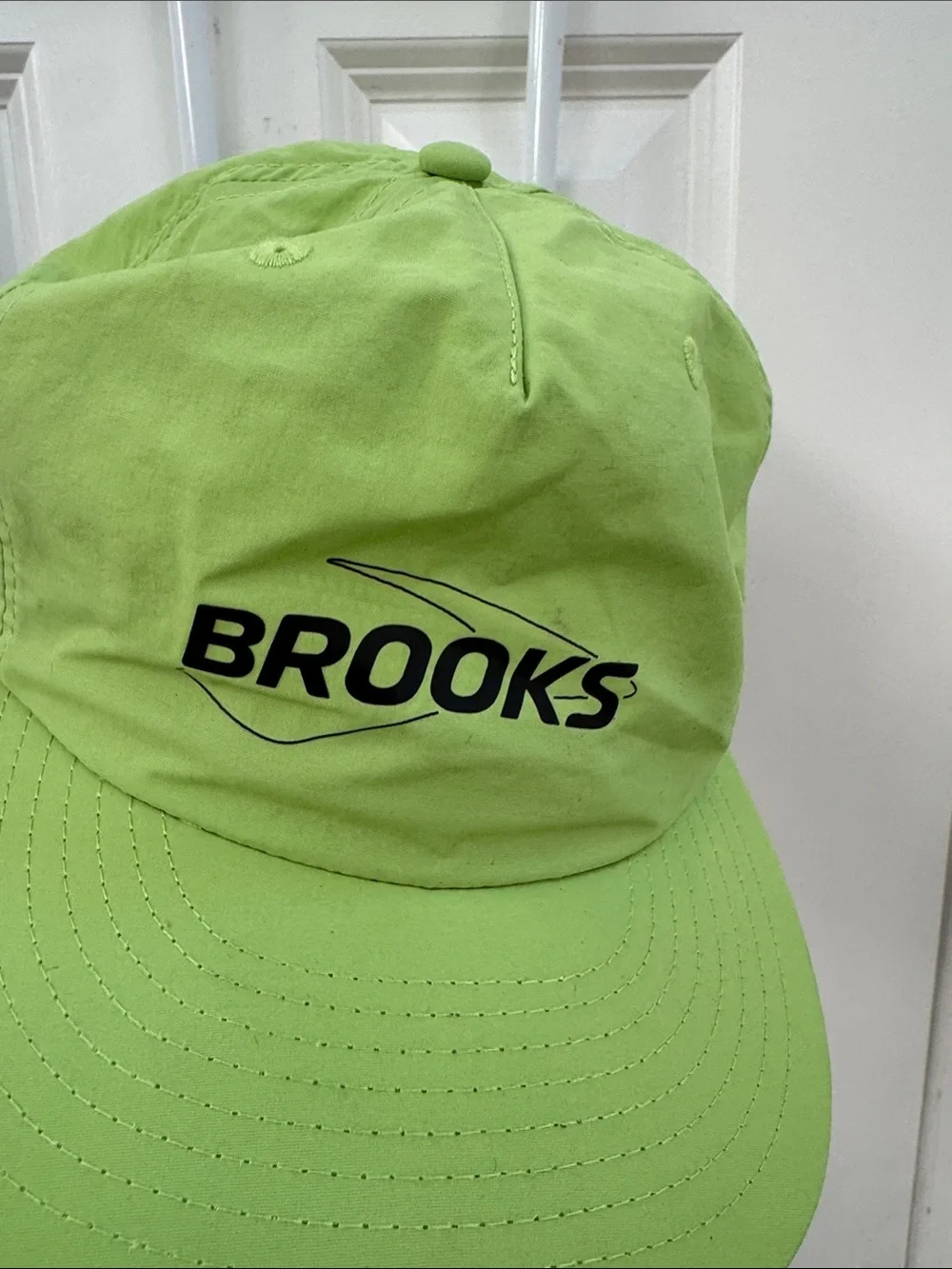 Brooks Lime Green Hat with Black Logo